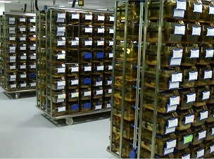 A picture of the storage facility at MRC Harwell